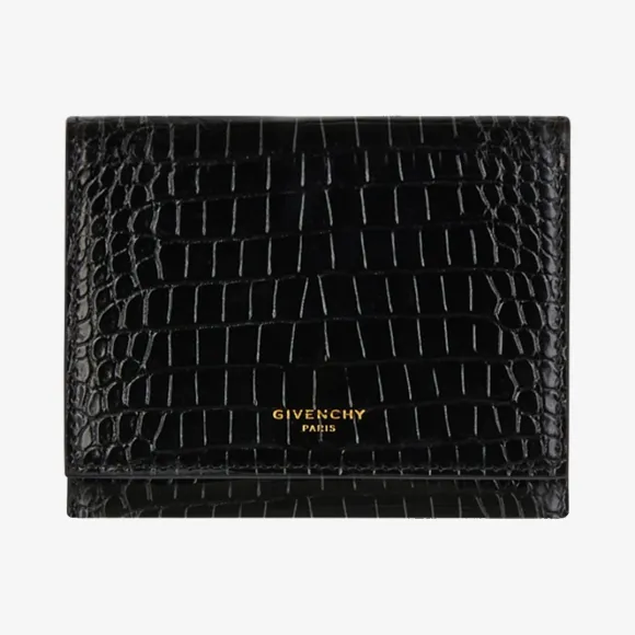 纪梵希/Givenchy 女士 鳄鱼纹效果皮革GV3三折皮夹 BB608UB0LK-001