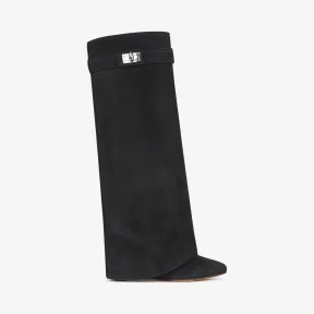 纪梵希/Givenchy 女士 绒面革Shark Lock靴子 BE08905040-001