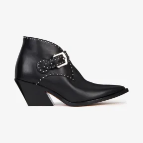 纪梵希/Givenchy 女士 铆钉皮革牛仔踝靴 BE600QE00C-001
