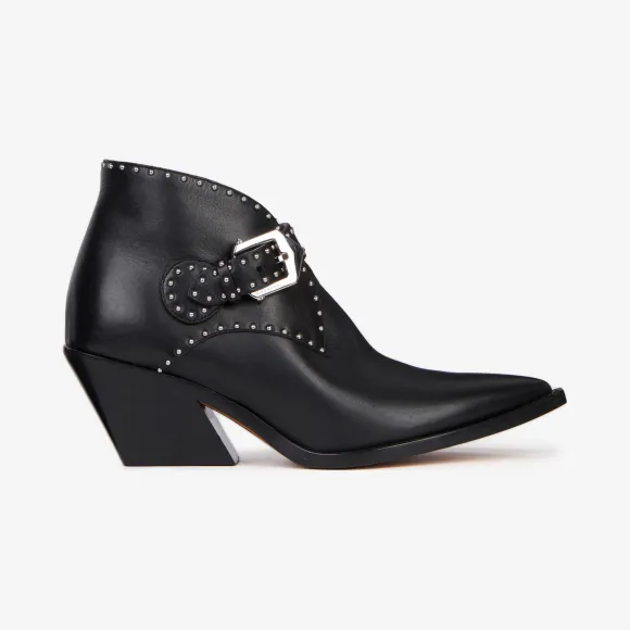 纪梵希/Givenchy 女士 铆钉皮革牛仔踝靴 BE600QE00C-001