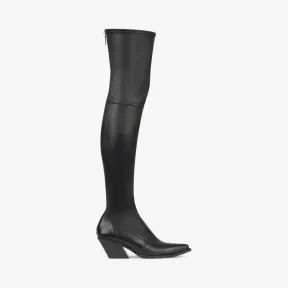 纪梵希/Givenchy 女士 牛仔皮革过膝长筒靴 BE700ME072-001