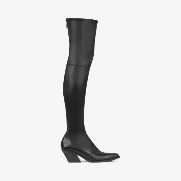 纪梵希/Givenchy 女士 牛仔皮革过膝长筒靴 BE700ME072-001