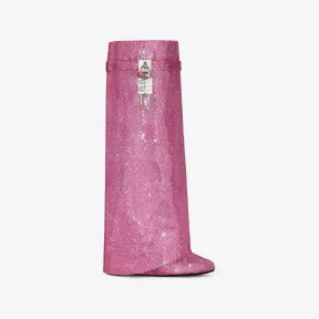 纪梵希/Givenchy 女士 Shark Lock 水钻缎面靴子 BE702EE1SJ-652