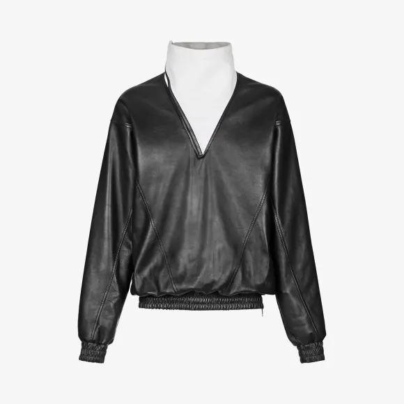 纪梵希/Givenchy 男士 拉链装饰真皮风衣 BM0087604J-004