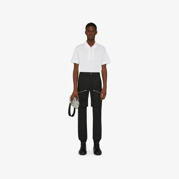 纪梵希/Givenchy 男士 棉质拉链 Polo 衫 BM714D3Y63-100