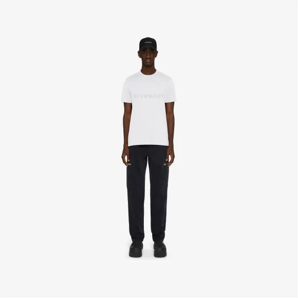 纪梵希/Givenchy GIVENCHY反光LOGO修身T恤 BM716G3YCA-100