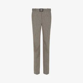 纪梵希/Givenchy 女士 配腰带格纹长裤 BW50EU12BD-280