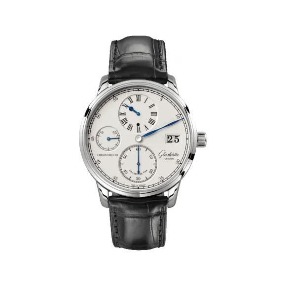 格拉苏蒂/Glashutte Original Senator 参议员系列 18K白色金表 手动机械机芯 男表 1-58-04-04-04-04