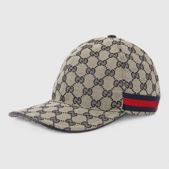 古驰/Gucci 饰条纹织带GG帆布棒球帽 200035 KQW6G 4080