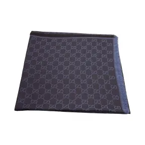 古驰/Gucci 深蓝色 羊毛  丝巾 281942-3G704-1364