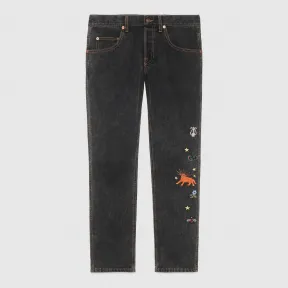 古驰/Gucci 刺绣锥形牛仔裤 408637 XDAP2 1082