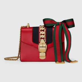 古驰/Gucci Sylvie 真皮迷你链条手袋 431666 CVLEG 8604