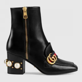 古驰/Gucci 皮革中跟及踝靴 432060 DKHC0 1061