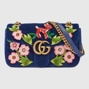 古驰/Gucci GG Marmont系列天鹅绒小号肩背包 443497 9QINT 4567