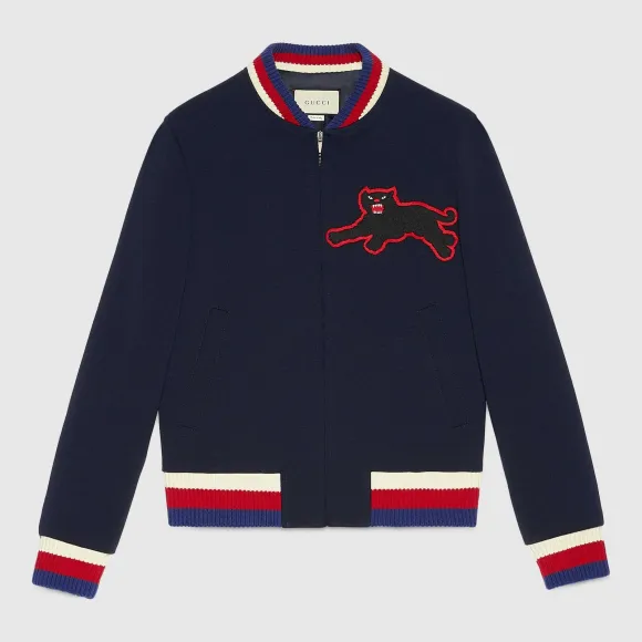古驰/Gucci 针织黑豹短夹克 451123 Z432A 4101