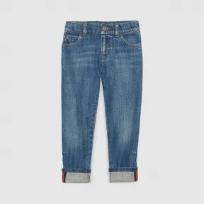古驰/Gucci 儿童织带牛仔裤 453311-XR384-4025