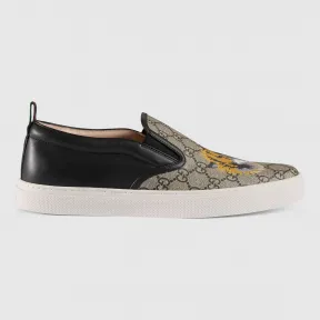 古驰/Gucci 饰老虎高级人造帆布便鞋 456202 K5Z30 8979