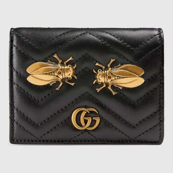 古驰/Gucci GG Marmont系列饰蝉卡片夹 466492 D8GXT 1000