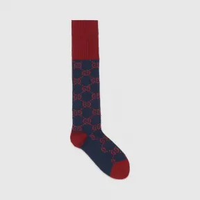 古驰/Gucci GG图案棉质混纺短袜 471093-4G592-4174
