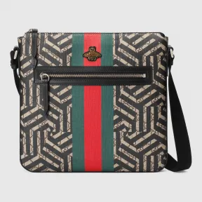 古驰/Gucci GG Caleido系列织带细节扁平邮差包 471466 K1L3N 9685