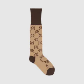 古驰/Gucci GG图案棉质混纺短袜 476336-3G701-9764