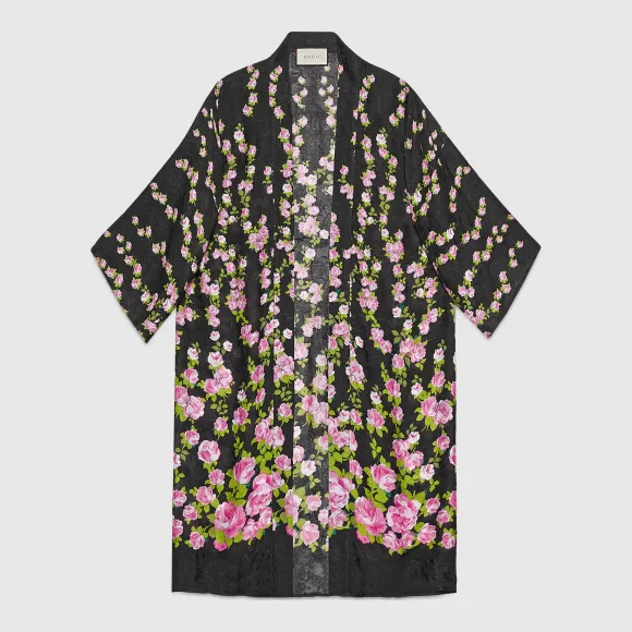 古驰/Gucci 攀爬玫瑰印花和服式外套 485451 ZJQ28 1868