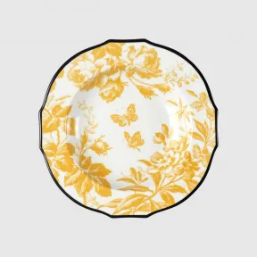 古驰/Gucci 腊叶印花宽沿汤碗（套装） 黄色瓷质  497378-ZAH9R-7385