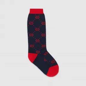 古驰/Gucci 儿童GG图案棉短袜 503509-4K541-4174