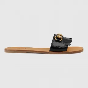 古驰/Gucci 流苏皮革马衔扣便鞋 517017 C9D00 1000