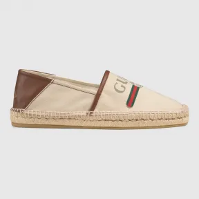 古驰/Gucci Gucci标识帆布草编鞋 523203 9SJ10 9075