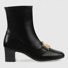 古驰/Gucci 双G皮革及踝靴 524658 C9D00 1000