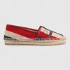 古驰/Gucci Gucci标识条纹织带帆布草编鞋 525882 9SP10 9094