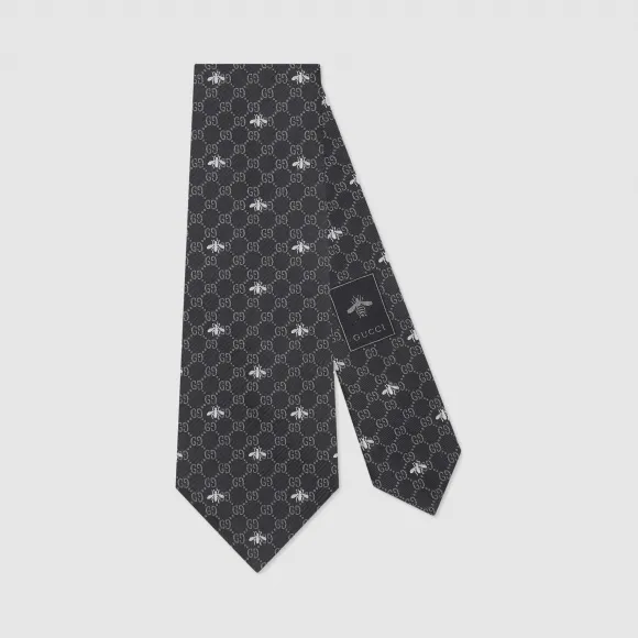 古驰/Gucci GG蜜蜂图案真丝领带 545078-4E002-1062