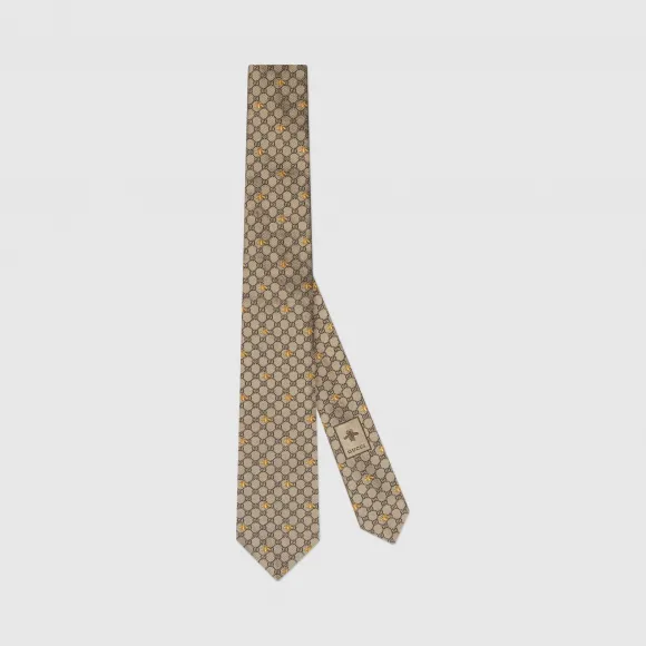 古驰/Gucci GG蜜蜂图案真丝领带 545078-4E002-9764