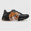 古驰/Gucci Rhyton系列饰老虎图案皮革运动鞋 548635 DRW00 1000