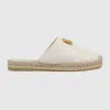 古驰/Gucci 双G皮革草编鞋 551881 BKO00 9014