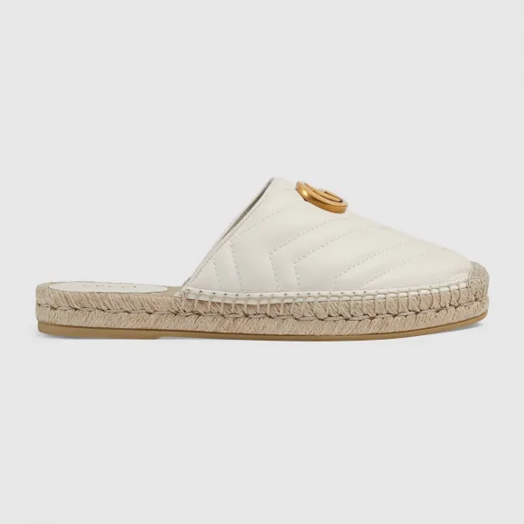 古驰/Gucci 双G皮革草编鞋 551881 BKO00 9014
