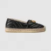 古驰/Gucci 饰双 G 皮革草编鞋 551890-BKO00-1000