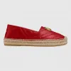 古驰/Gucci 饰双 G 皮革草编鞋 551890 BKO00 6433