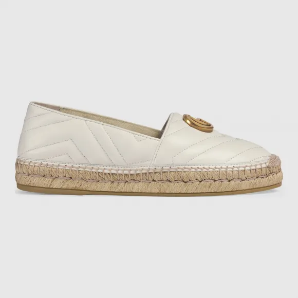 古驰/Gucci 双G皮革草编鞋 551890 BKO00 9014