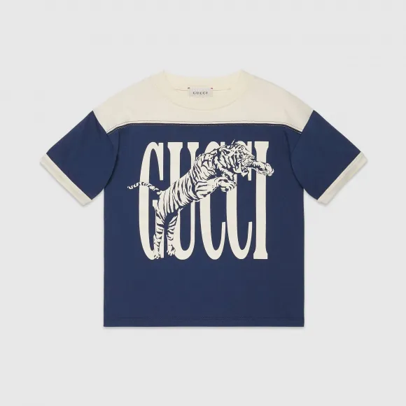 古驰/Gucci 儿童Gucci老虎印花T恤 568860 XJBC3 4977