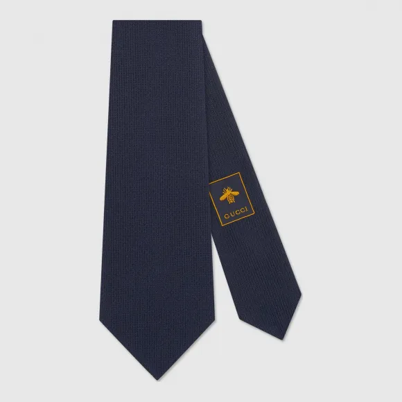 古驰/Gucci Gucci 结下徽章真丝领带 571780 4E002 4100
