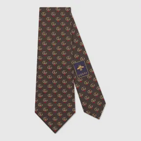 古驰/Gucci 饰双 G 和红心提花领带 571789 4E002 2000
