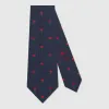 古驰/Gucci 双 G、红心和花卉提花真丝领带 571791 4E002 4174