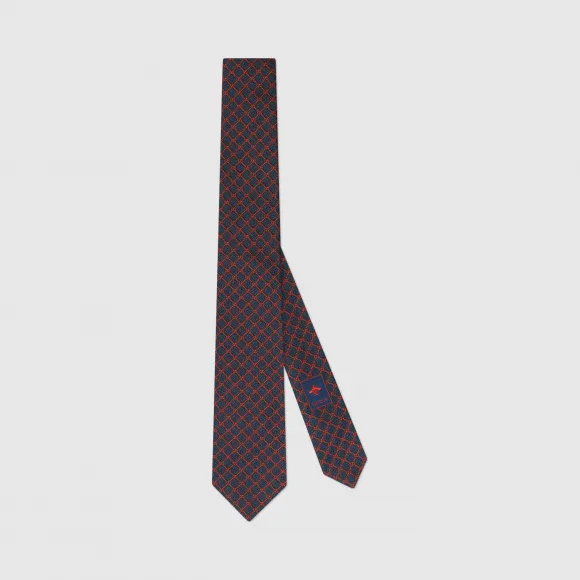 古驰/Gucci GG 和菱形图案真丝领带 571800-4E002-4174
