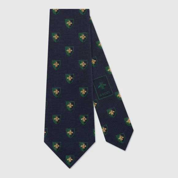 古驰/Gucci 蜜蜂徽章真丝领带 571814 4E231 4166