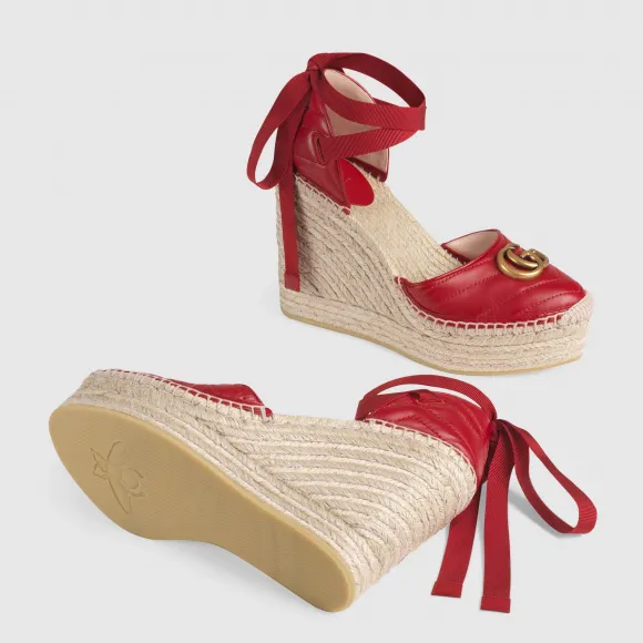 古驰/Gucci 皮革厚底草编鞋 573023_BTMO0_6433