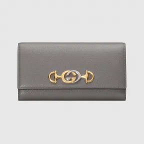 古驰/Gucci Zumi 系列粒面皮革长款钱包 573612 1B90X 1275
