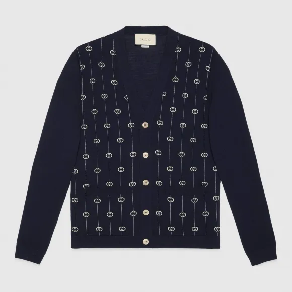 古驰/Gucci 互扣式 G 条纹开衫 576901 XKAUM 4650