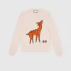 古驰/Gucci 小鹿嵌花羊毛毛衣 577131 XKAUS 9133